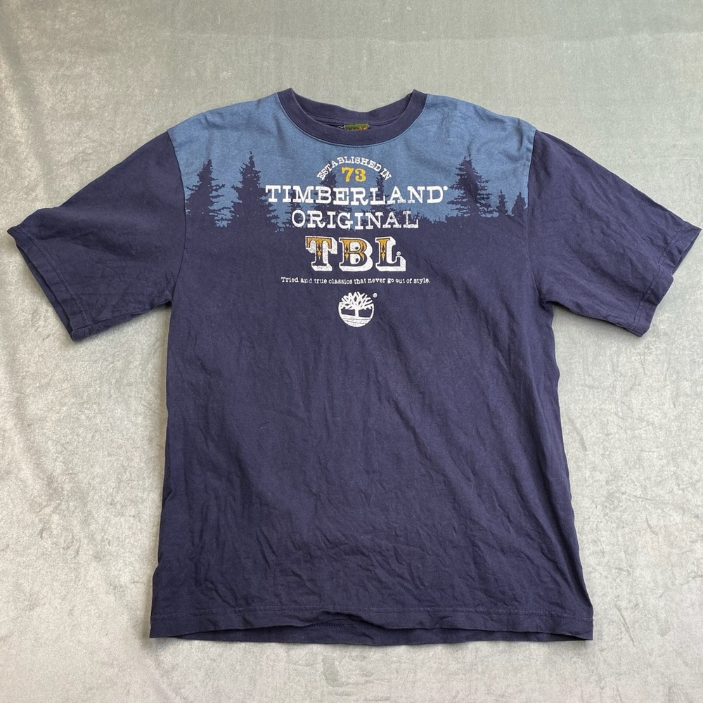 Timberland T Shirt TBL Logo Graphic Navy Blue Mens Medium